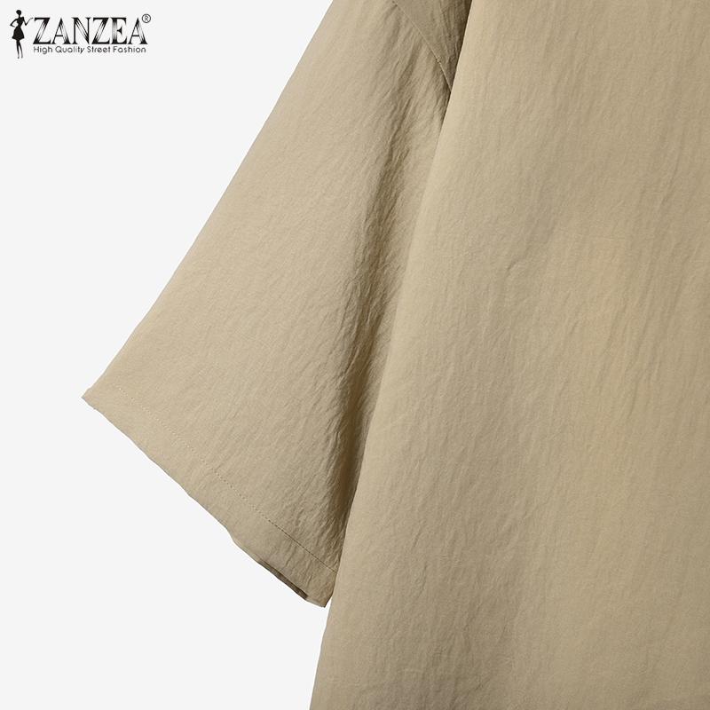 ZANZEA Women 3/4 Sleeve Blouse and Pants Casual Two Piece Suit Sets