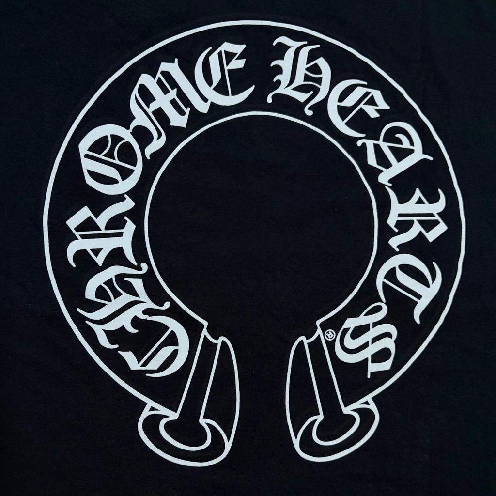 CHROME HEARTS Back Horseshroom RN#97729 T-Shirt Black Men's Size L