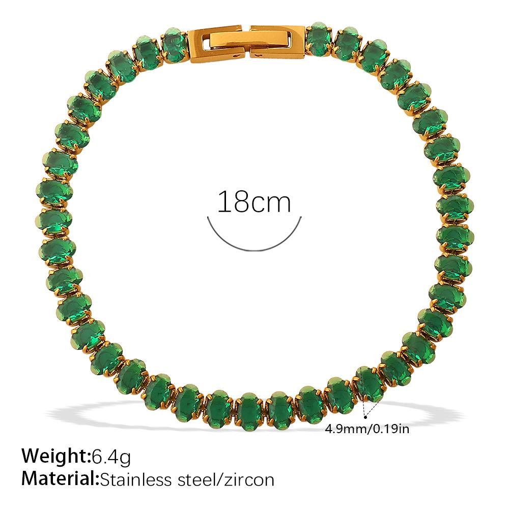 European and American Zircon Inlaid Necklace Bracelet Light Luxury Fashion Multi-color Full Diamond Jewelry 2026
