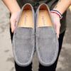 2025 Genuine Leather Mens Summer Shoes Breathable Cool Slip On Casual Shoes Hollow Out Loafers Comfortable Driving Shoes