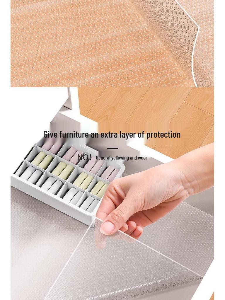 Waterproof Self-Adhesive Drawer and Cabinet Liner - Oilproof, Dustproof, Moisture-Proof Mat for Wardrobes and Kitchens