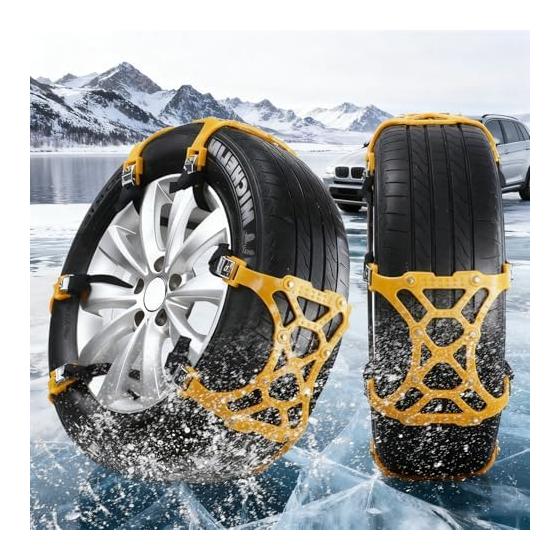 Rockykey 6 Pieces of Tire Chains, Non-metallic Car Tire Chains, Snow Chains, Car Chains, Easy to Install, No Jacking Required, Compatible with