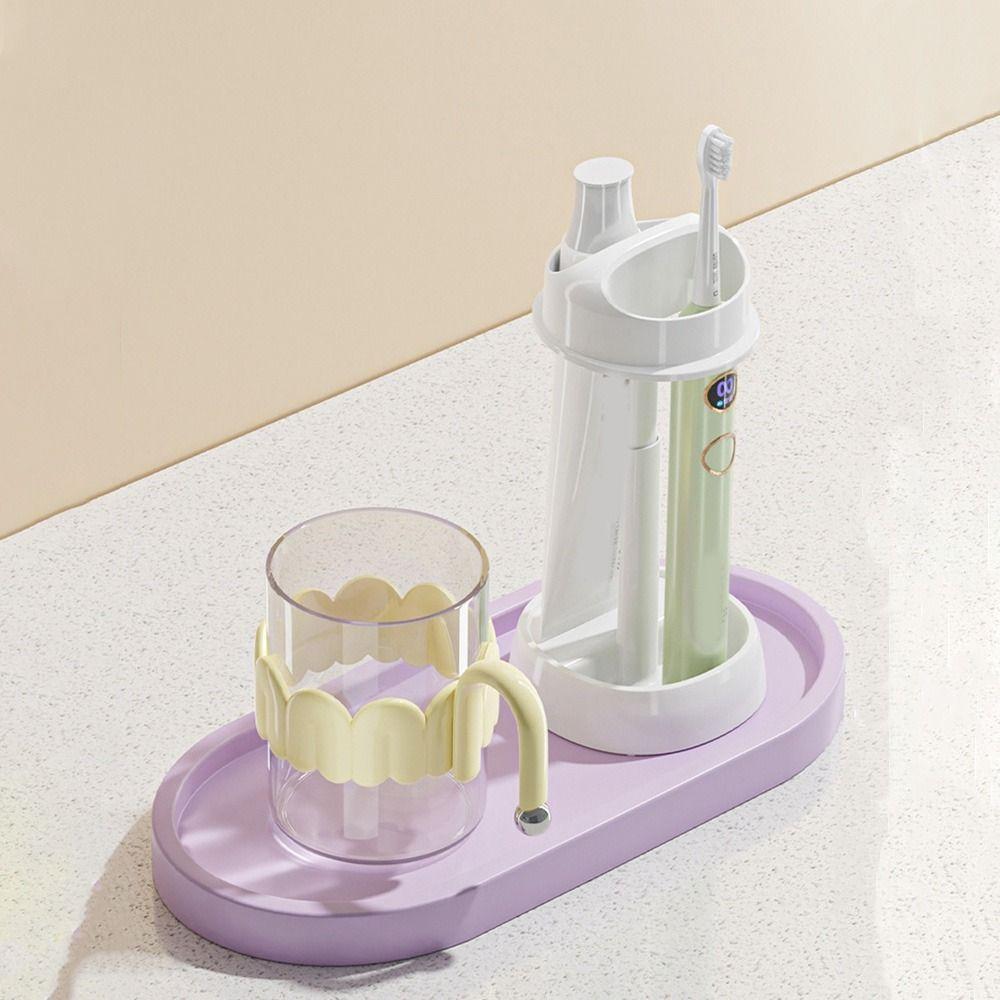 Dustproof Toothbrush Holder Set Space Saving Electric Toothbrush Shelf  for Home