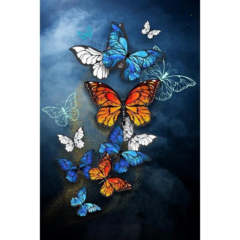 Gold Blue Butterfly Canvas Paintings Black Wall Art Prints Luxury Living Room Decorative Posters For Living Room Wall Decor Art