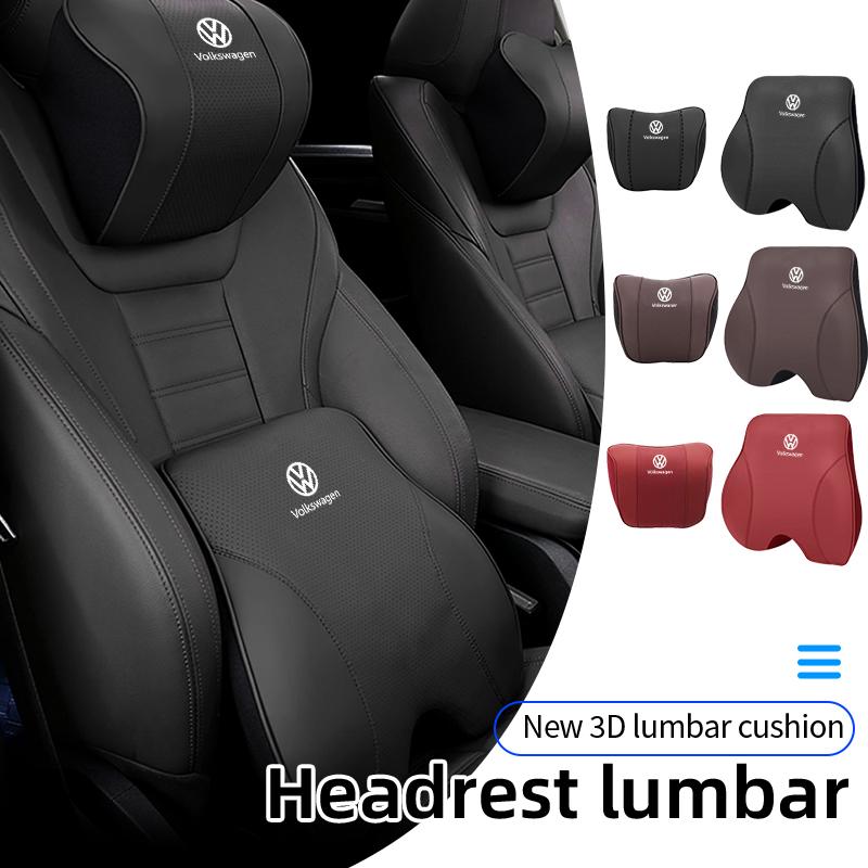 137For Volkswagen VW Car Lumbar Support Headrest Waist Neck Pillow Seatrest Cushion Golf 4 5 6 7 Polo Jetta Sagitar Magotan Passat