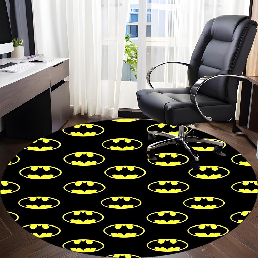 1pc Batman Symbols Office Round Area Rug, Under Office Chairs Bedroom Living Room Home Decor, Room Deco, Available in Various Sizes