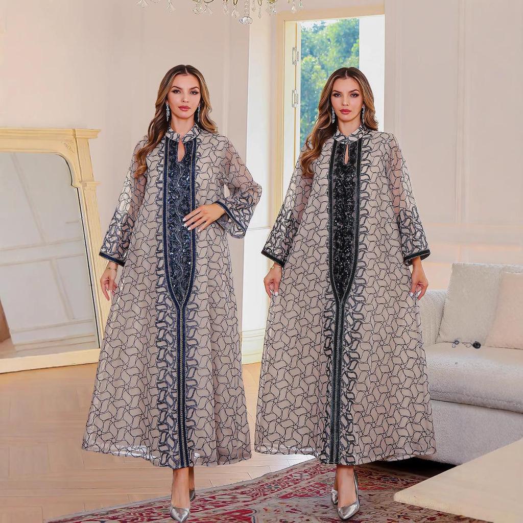 New Arrival: Sequin Abaya - Long Robe/Dress for Muslim Women, Middle Eastern/Arabic Style, Dubai-Inspired