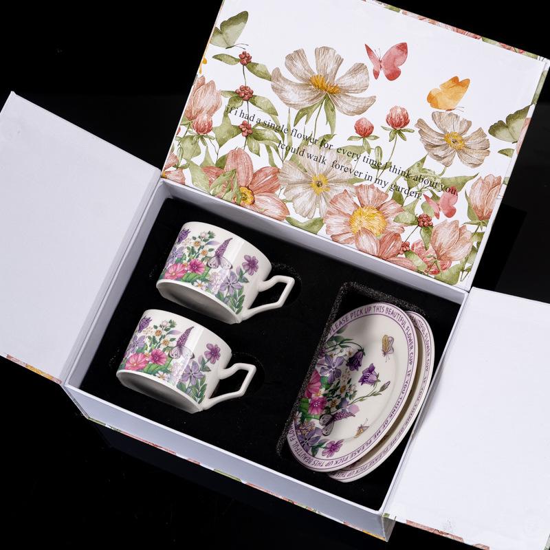 Original Designer Ceramic Cups And Saucers Direct Sales Afternoon Tea Coffee Cup Set Cup And Saucer Gift Box Gift