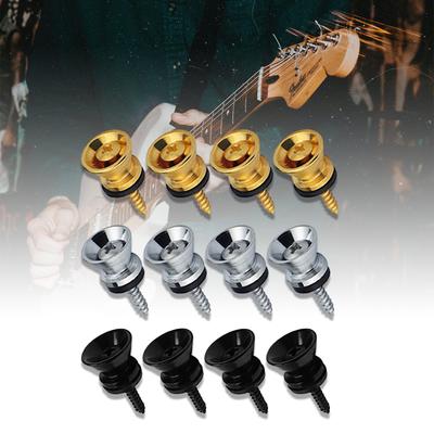 4Pcs Metal Heavy Duty Guitar Strap Lock End Pin Replacement Guitar Straplock Button Tail Pins Strap Retainer System