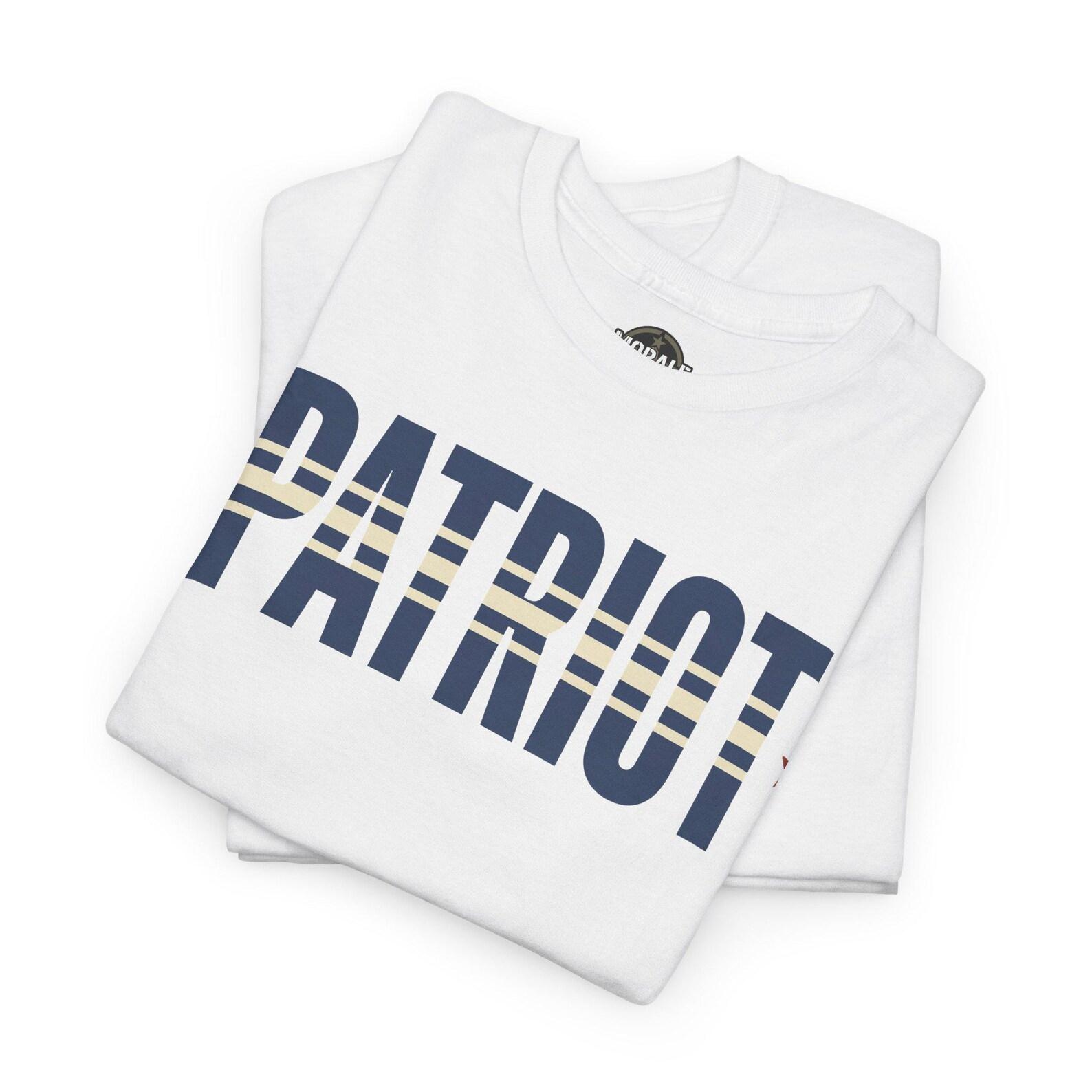 Patriot T-Shirt | American Flag Stripe Typography Tee | USA Pride Shirt | Gift for Patriots Veterans 4th of July Memorial Day 4XL