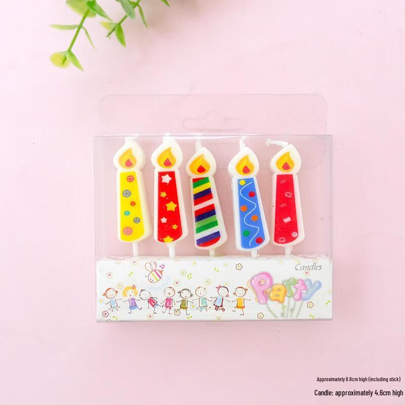 Rainbow Flame Candle Cake Topper Set