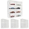 Nasmate Miniature Car Collection Cases, Set of 4, Display, Front Door, Stain Resistant, Holds 8 Cars, Stackable