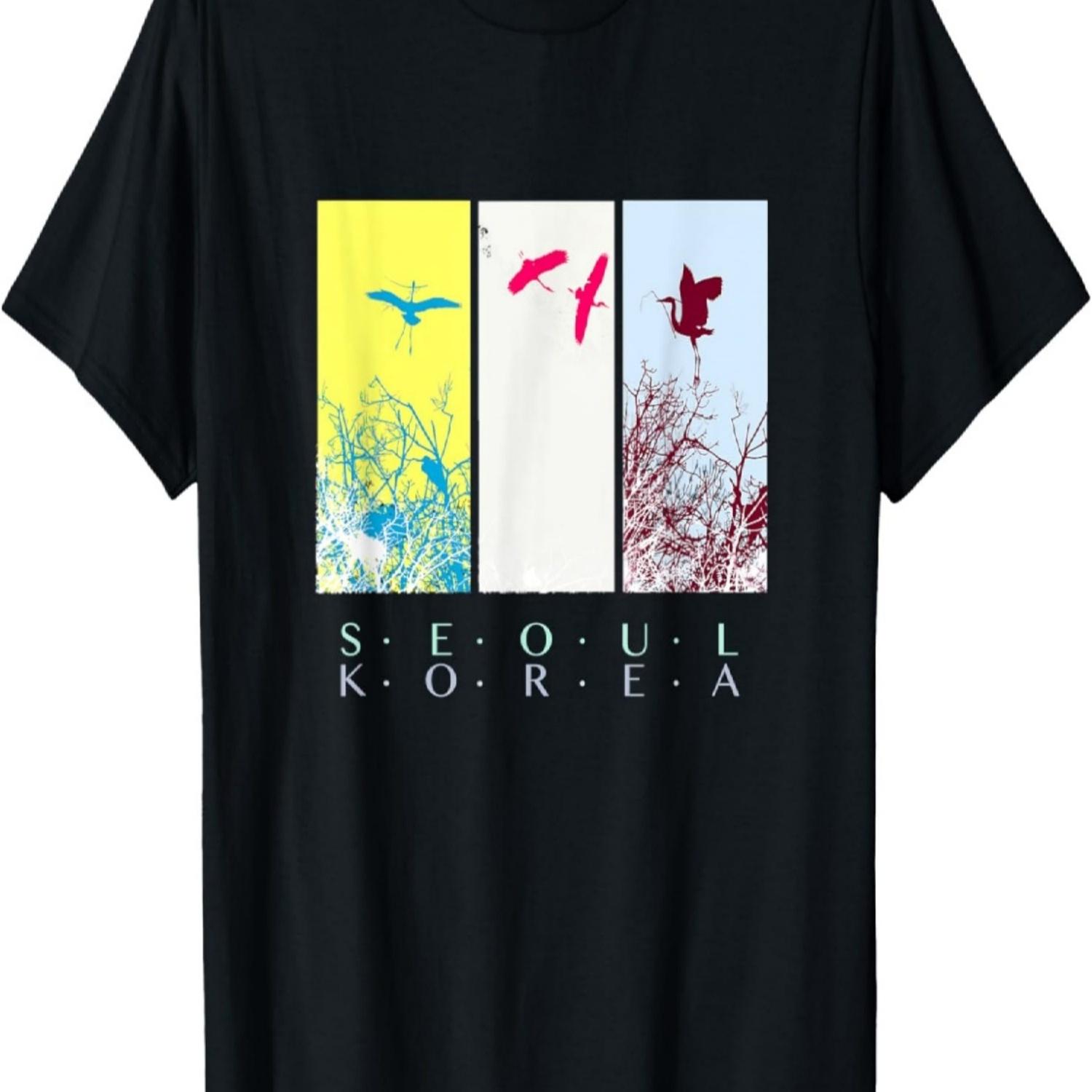 SEOUL, KOREA, Series of Design Seoul, Flying Egrets T-Shirt S чёрный