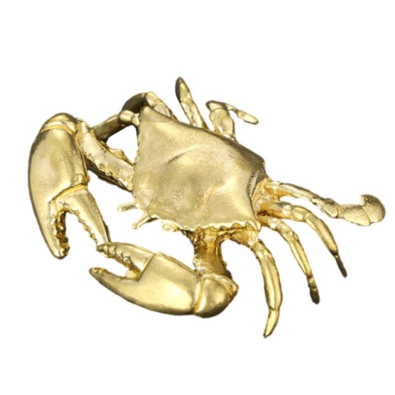 Brass Crabs Statues Figurines Retro Animal Statue Figurines Sculptures Tabletop Centerpieces Home Decors Collectibles