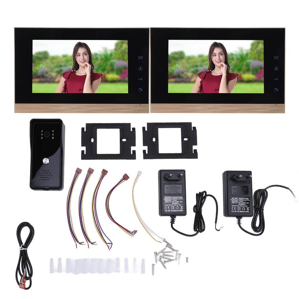 Video Intercom System Wired HD CMOS Sensor One Key Unlocking Touch Control Doorbell Camera with 7 Inch Screen for Home