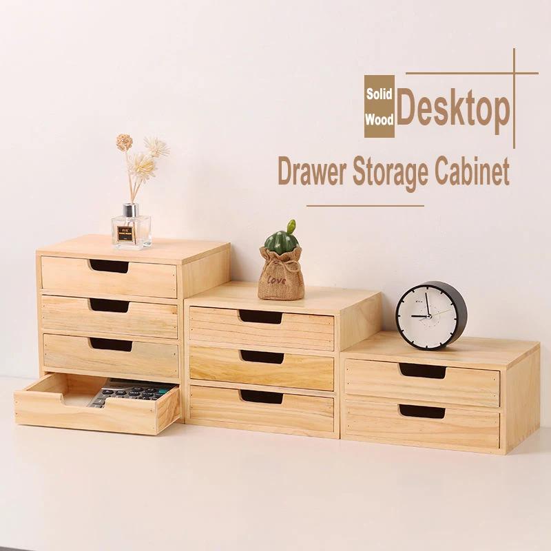 Vintage Wood Drawer Organizer - Multi-Layer Desktop Storage for Makeup/Jewelry, Rustic Bedroom & Bathroom Decor Stackable Design