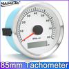 85mm Tachometer  Auto Marine RPM Meter Gauge 8000RPM REV Counter LCD Hourmeter with Red Backlights 12V 24V