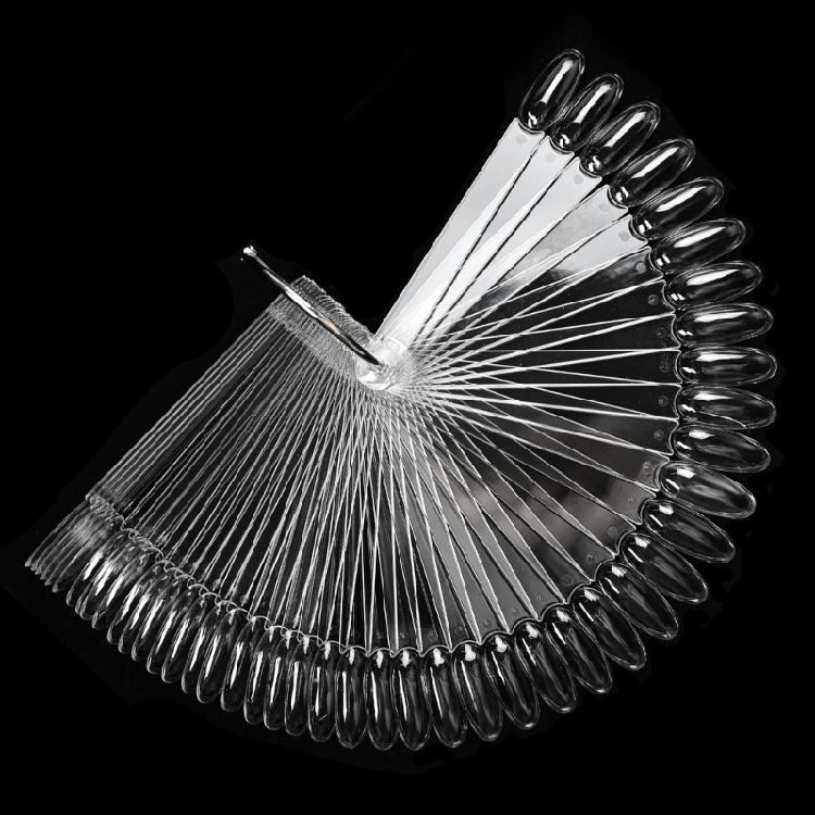 50 Stück Klare Fächerförmige Nagel-Display-Sticks Nagelkunst-Zubehör für Effizientes Gel-Nagellack-Farbtesten und Üben