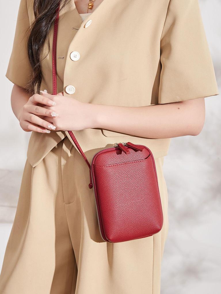 Summer Fashion Women's Crossbody Bag - Vertical Solid Color Mini Phone & Shoulder Bag, Niche Design