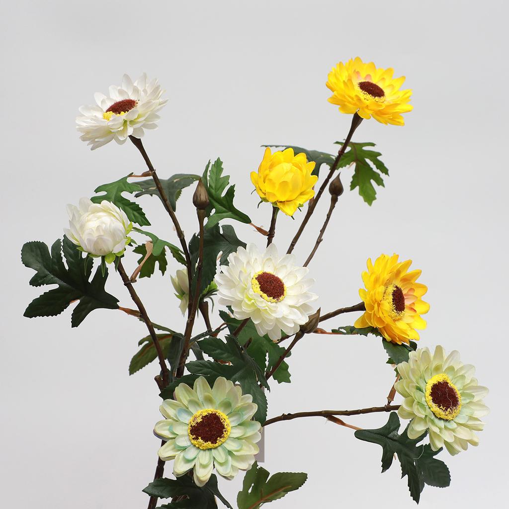 Simulation feel 3 heads sun flower home decoration simulation flower living room decoration ornament fake flower