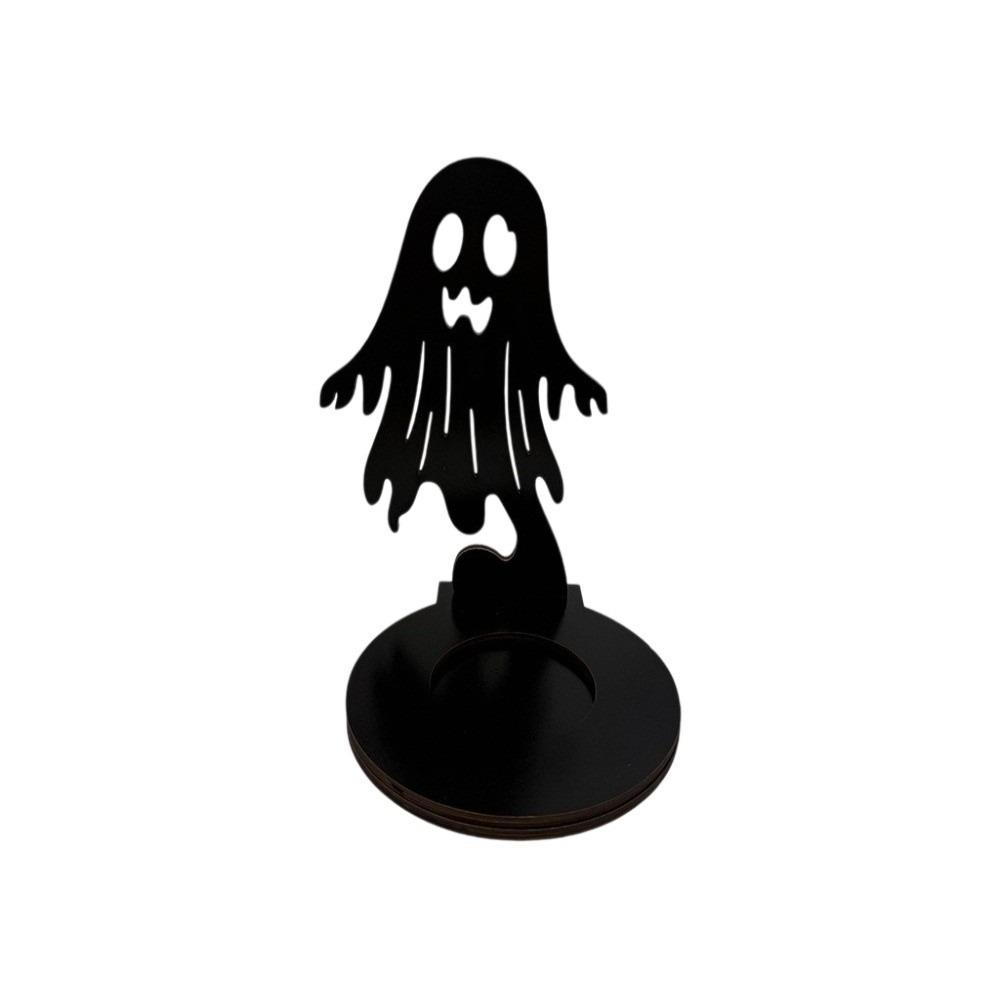 Creative Wooden Shadow Candle Holder Scarecrow Ghost Halloween Candle Stand Spook Black Cat Tealight Holder Novelty Gift