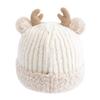 New Women Cute Plush Fur Warm Winter Hat Young Trendy Knitted Hat With Deer Horn Ear Girls Lovely Elegant Fur Winter Cap