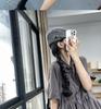 2026 Sommer Ensfarvet Patchwork Løs Slankende Kortærmet Koreansk Stil Kjole