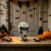 Dark Style Room Decor 3D Printed Skull Statue, Halloween Creepy Figurine, Gothic Table Scary Window Displays Centerpiece, Spooky Ornament for