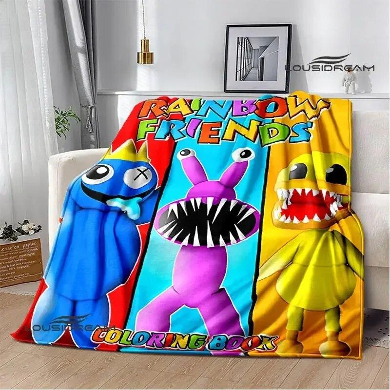 Game Rainbow Friends Cartoon Printed Blankets Warm Flange Blanket Picnic Blanket Blankets for Beds Bed Linings Birthday Gift