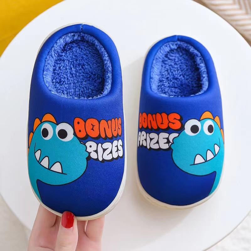 Cixi Yunuo Shoes 2025 Autumn and Winter New Children's Cotton Slippers Cartoon Dinosaur Home Cotton Slippers