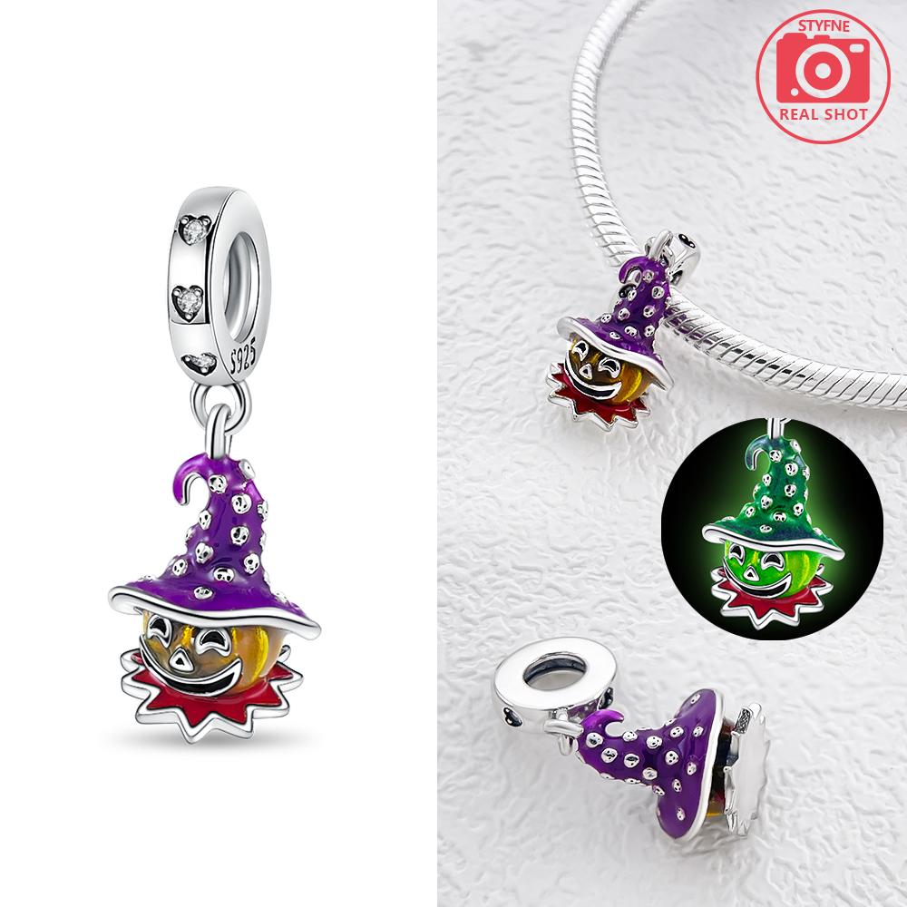 Original Copper Purple Magic Hat Pendant Pumpkin Skull Head Beads Fit Bracelet Women Jewelry Diy Gift Accessory Making