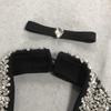 Halter Rhinestone Embellished Sexy Black Bandage Long Dress