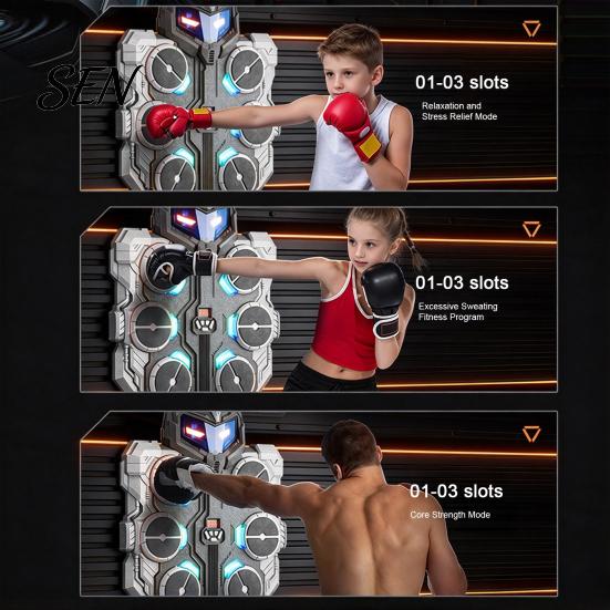 Wall Mounted Boxing Machine Mecha Music Machine, Wall-Mounted Bluetooth-compatible Target with Home Workout Equipment LED, Speed Adjustable Electronic