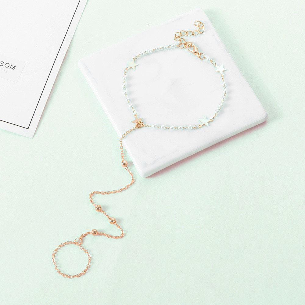 Bohemian Creative Fashion Anklet, Ethnic Style Women's Butterfly Pearl Foot Decoration