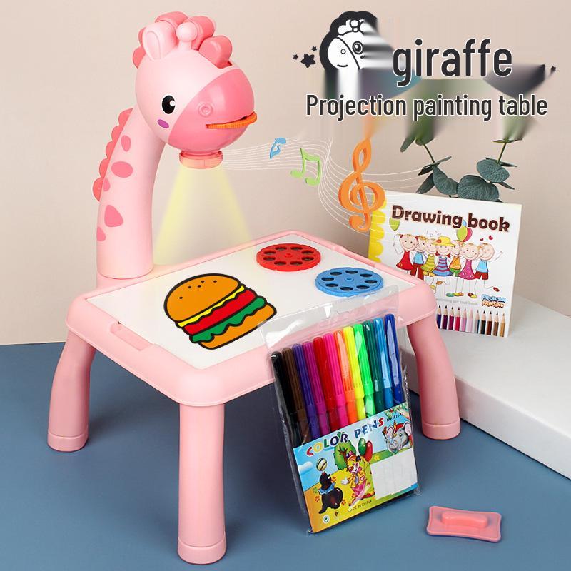 Proiettore Intelligente Tavola da Disegno per Bambini: Tavolino da Disegno Piccolo Cervo per Bambini Piccoli per l'Educazione Precoce