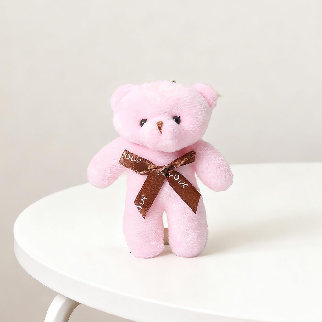 Bear Doll Stuffed Plush Big Head Bear Doll with Bow Tie for Valentine s Day Birthday Wedding