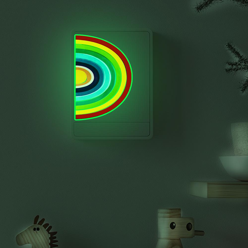 Nightlight Cartoon Rainbow Bedroom and Living Room Wall Switch Decoration Stickers