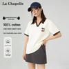 La Chapelle Women's College Style Color-Block Polo T-Shirt