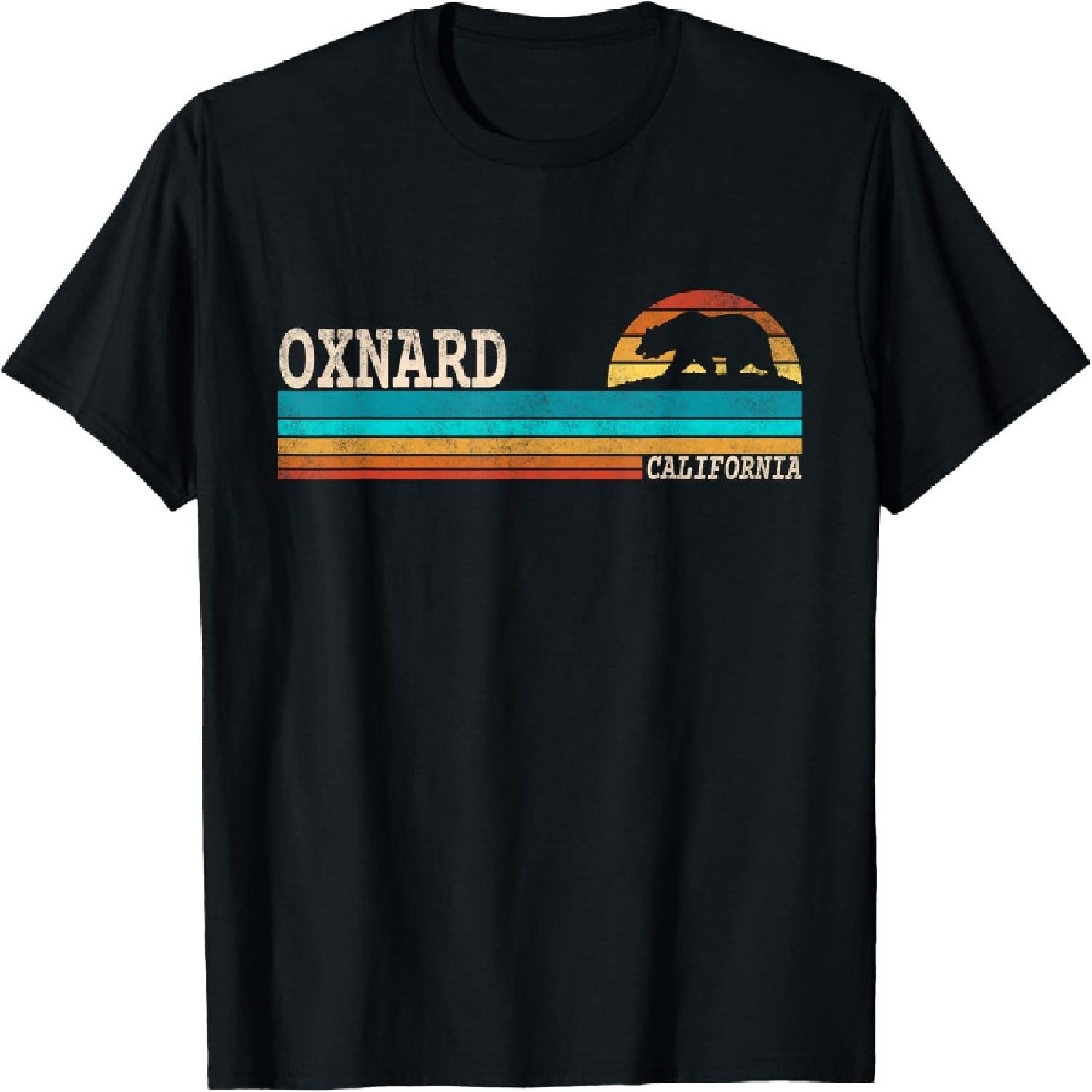 Oxnard California State Bear Retro Sunset T-Shirt XXXXXL разноцветный