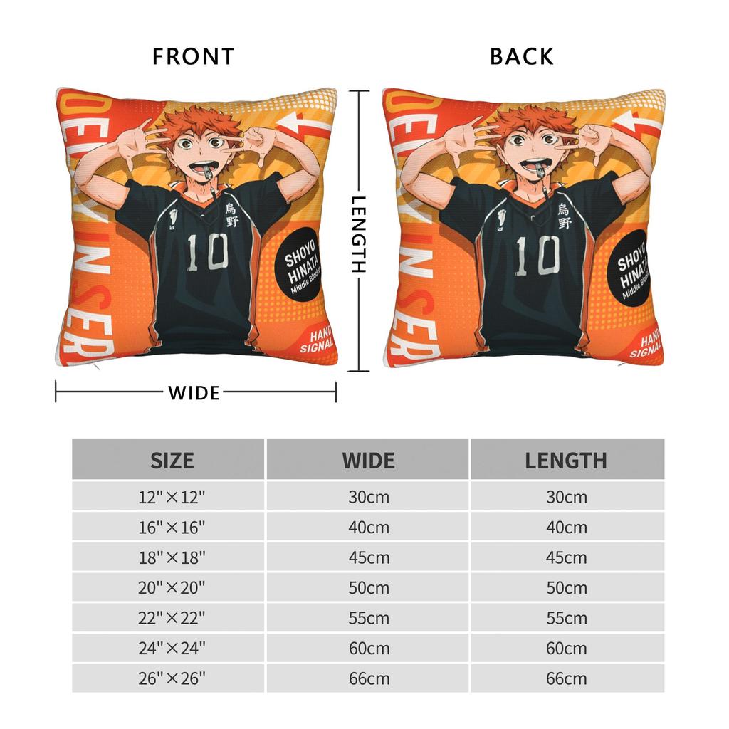 Karasuno Haikyuu Square Pillow Case Anime Haikyuu  Cushion Covers Awesome Polyester Decorative Pillowcase for Seat 4040cm