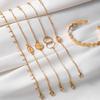 Personalized Gold Shell Circle Disc Bracelet Bracelet Bracelet Six-Piece Set Bracelet Women