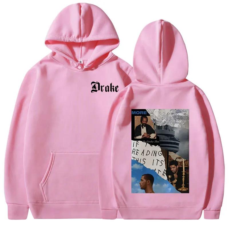 Rapper Drake Music Album Cover Graphic Hoodies Men's Fashion Hip Hop Vintage Sweatshirts Autumn/Winter Fleece Warm Pullovers Y2k