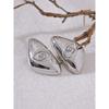 Yhpup 316l Stainless Steel Eye Triangle Stud Earrings Stylish Unique Design Metal Attractive Statement Jewelry for Women Gift