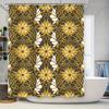 Luxury Gold Floral Shower Curtain Perfect Addition For Your Bathroom Decor! 180X240Cm Waterproof Fabric With Rod Pocket Holes Co