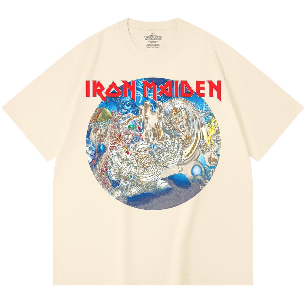 230 Gsm 100% Cotton Heavy Metal T-Shirt  Rock Band Popular Music Print Unisex Heavy Cotton T Shirt