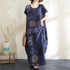 short sleeve oversized cotton vintage floral new in dresses for women casual loose maxi long summer dress
