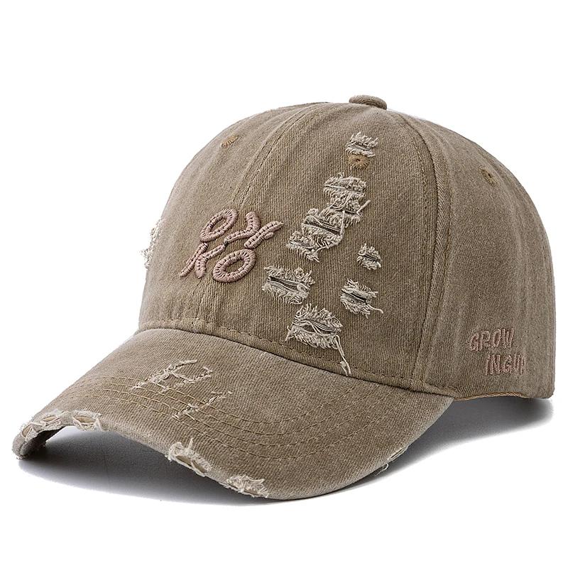 Heißer Verkauf Gewaschene Baumwolle Vintage Kappe Hohe Qualität OK-KO Buchstabenstickerei Baseballkappe Herren Damen Outdoor-Sportarten Papa-Hüte