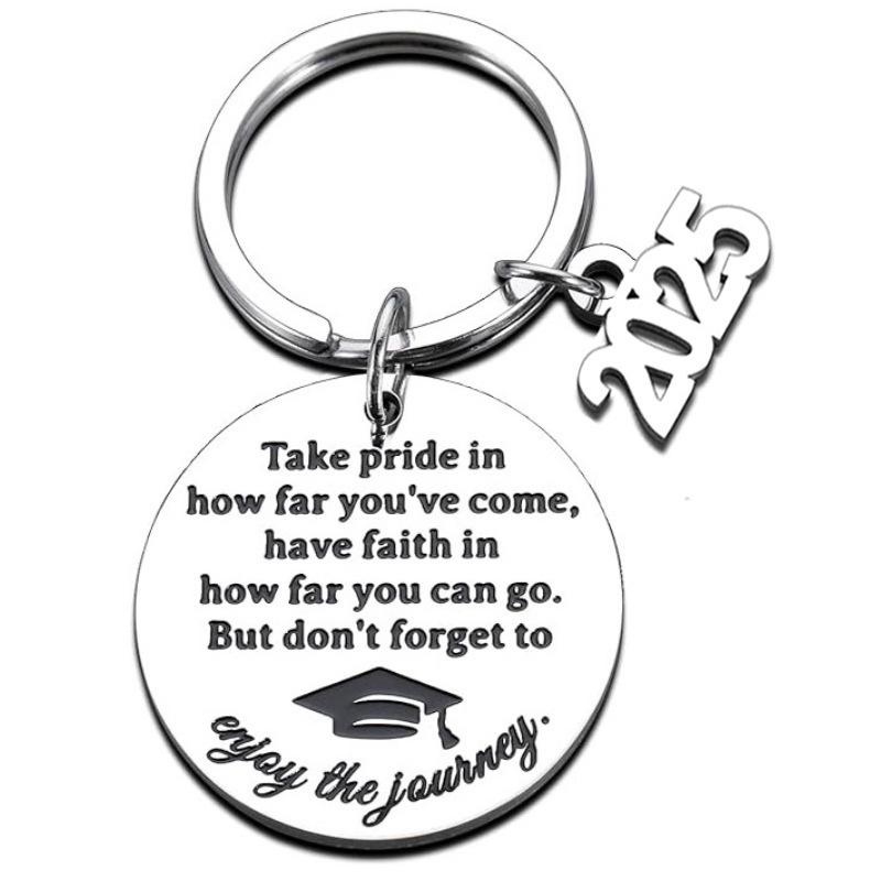 Stainless Steel Keychain for 2025 Graduation - University & High School Senior Gift In European and American Style