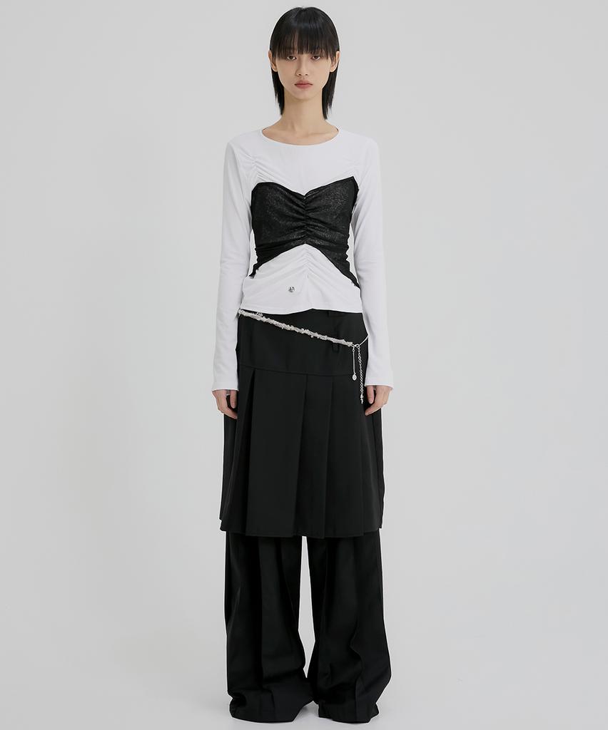 Peulleeoeob Bustier Layered Long Sleeve (Fl-152_White)