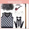 High Quality Grandfather Wig And Vest Costume Set With Charming Colors For Fun Role Play
